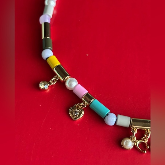 COACH Necklace,Coach Colorful Beaded Necklace with Gold Charms - Picture 3 of 10